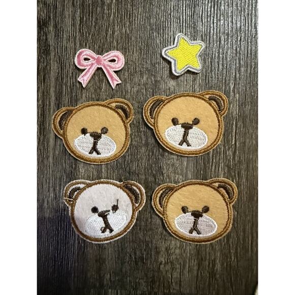 Iron On / Sew On Patches - Kawaii Bear Patches 6pcs - Picture 1 of 1